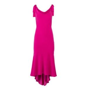 Carmen Marc Valvo Tied Fuchsia Dress